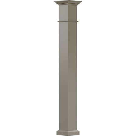 Ekena Millwork 8" x 9' Endura-Aluminum Wellington Style Column, Square Shaft For Post Wrap Installation Non-Tapered EA0809INPSFWEWE